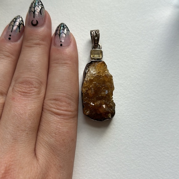Citrine and sterling silver pendant - Picture 3 of 7